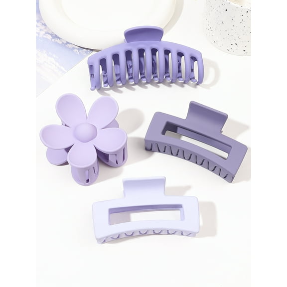 4Pcs Pink Colors Hair Claw Clips Accessories with Multi-Styles, Flower Claw Clips for Thick Hair, Hair Clips For Women Non Slip