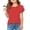 Red, variant on Girls Shirt Girls Summer Short Sleeve Pleated Top Flutter Ruffle Sleeve T Shirt Crewneck Casual Fashion Blouse Top Gradient Pink 7-8 Years 150 JB43
