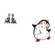 thumbnail image 5 of Escultura moderna de de resina y reloj de pared de madera con diseño de pingüino de dibujos animados, arte decorativo, adorno coleccionable p, 5 of 8