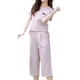 thumbnail image 1 of Conjunto de ropa, conjunto de ropa de verano con pantalones sueltos de manga corta a la moda para mujer, estética elegante, 1 of 9