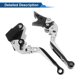 thumbnail image 5 of Palancas de freno y embrague cortas y largas para Kawasaki Vulcan S 650 15-23, palanca de freno ajustable de motocicleta, aleación de aluminio, mango tono plateado con extremo negro, 5 of 6