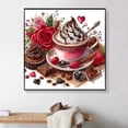 thumbnail image 3 of Colorful Coffee and Pastry Roses Canvas Rhinestone 5D DIY Diamond Embroidery Kits Art, 35*35 cm, frame not included., 3 of 4