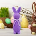 thumbnail image 4 of Deeceymbur Flocked Bunny Statue Easter Decoration with Bow Tie For Desktop Home In Multiple Colors 9 Inches Height, 4 of 6
