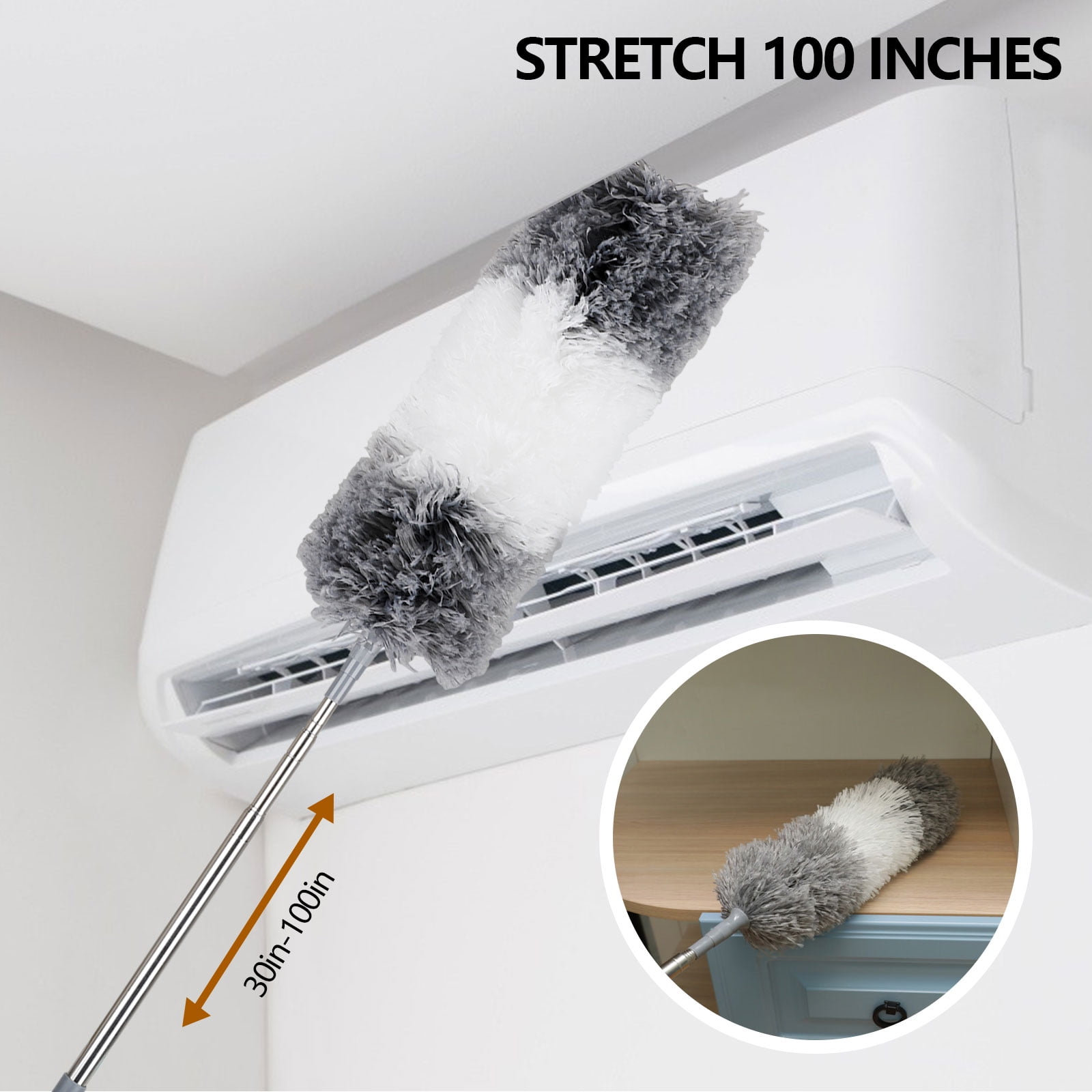1 x Telescopic Microfiber Duster Extendable Cleaning Dust Home Office Car Tool 