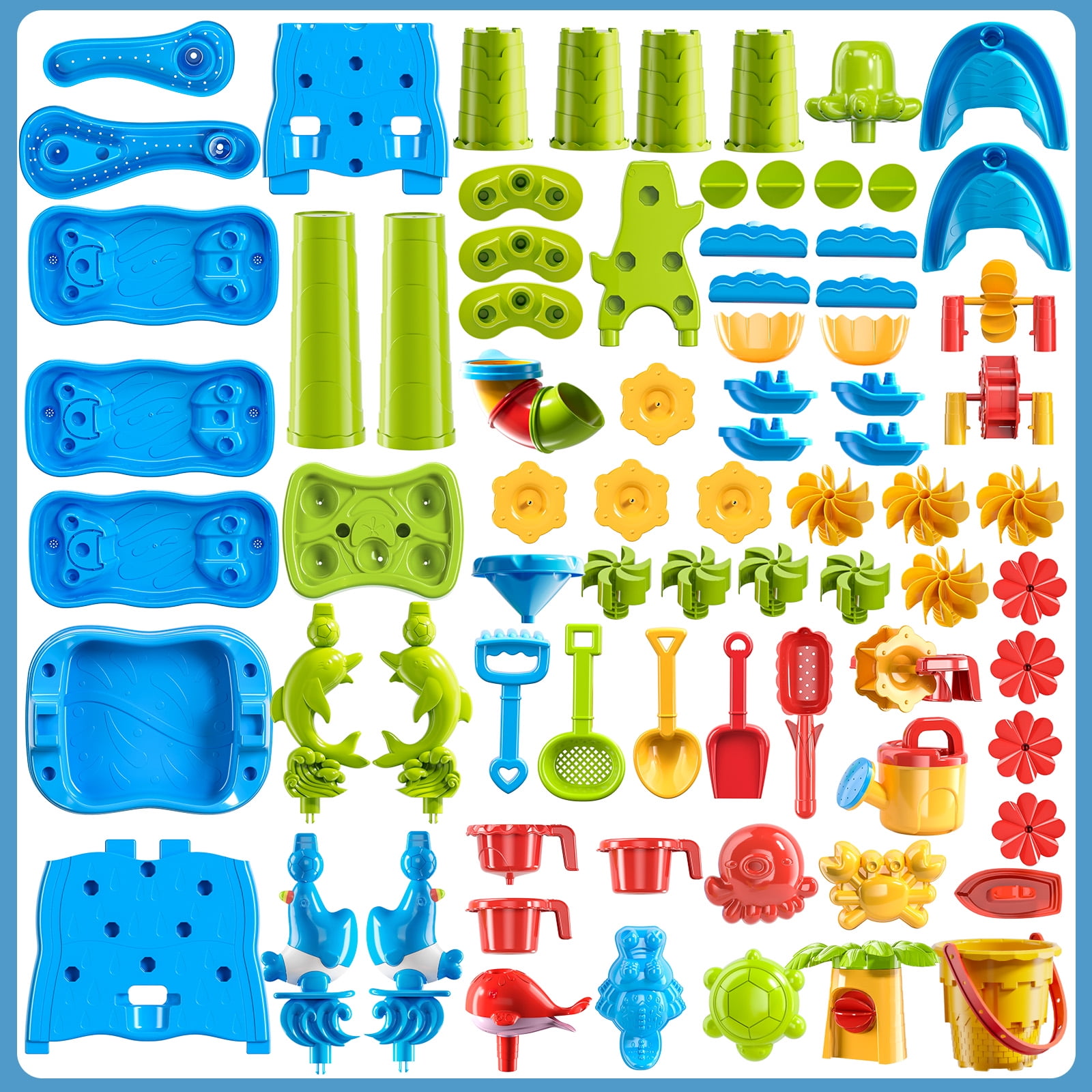 Dinosaur Planet Water Table for Toddlers, Upgrade Sand and Water Play Toys for Toddlers Kids, Activity Sensory Tables Outside Beach Toys for Toddler Boys Girls Age 1-3-5 Gift (Random  Color)