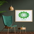 thumbnail image 2 of Colorful Wall Art with Frame, Anahata Wheel with Star Pattern in the Middle Traditional Graphic Work, Printed Fabric Poster for Bathroom Living Room, 35" x 23", Green, by Ambesonne, 2 of 2