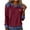 Burgundy, variant on ZACPNCV Womens Pullover Top Long Sleeve Solid Color with Denim Collar Accent and Stitch Detail Casual Wear