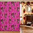 thumbnail image 2 of Erosebridal Holiday Waterproof Shower Curtain 72Wx72L Decoration Bathroom Curtain, Black Green, 2 of 5