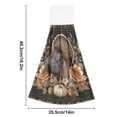 thumbnail image 3 of Turkey with Flower Pumpkin in Frame Thanksgiving Hanging Towels with Loop Hand Towels Nylon Fastener Tape Design Dish Cloths 2 Pieces, 3 of 7