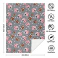 thumbnail image 5 of Football Flower Grey Pattern Soft Sherpa Fleece Throw Blanket, Warm Cozy Plush Blanket for Sofa Bed Couch, All Season, 30"x40", 5 of 5