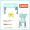 thumbnail image 3 of Kids Table and Chairs(2 Chairs Included), 3 Piece Lightweight Plastic Children Activity Table for Preschool, Kindergarten, Playroom, Easy Clean Toddler Furniture Set for Ages 1-7 (Green), 3 of 10