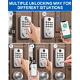 thumbnail image 4 of Fingerprint Door Lock Deadbolt with Handle Set -  Keyless Entry Lock with 5-in-1 Unlock, Keypad Lock with AutoLock, App Control - Easy DIY Installation for  & Rental (Silvery), 4 of 6