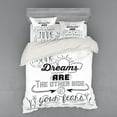 thumbnail image 2 of Ambesonne Saying Bedding Set 3 Pcs, Optimistic Winner Slogan, Twin, Black White, 2 of 3