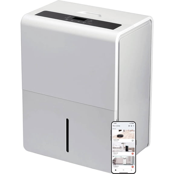 TCL 50 pt 4500 sq ft Dehumidifier in White - Smart Control, Energy Star Certified