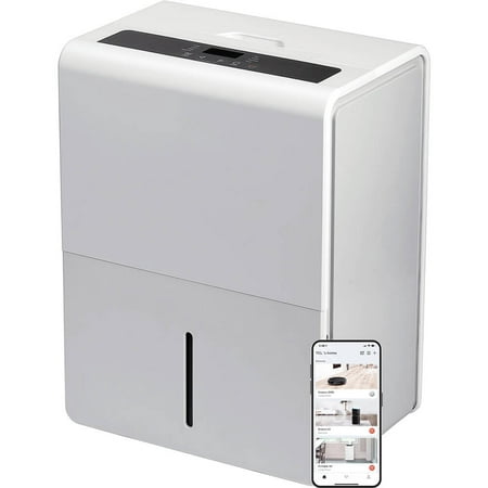 TCL H50D24W 50 Pint Smart Dehumidifier Perfect for areas up to 4,500 sq. ft.
