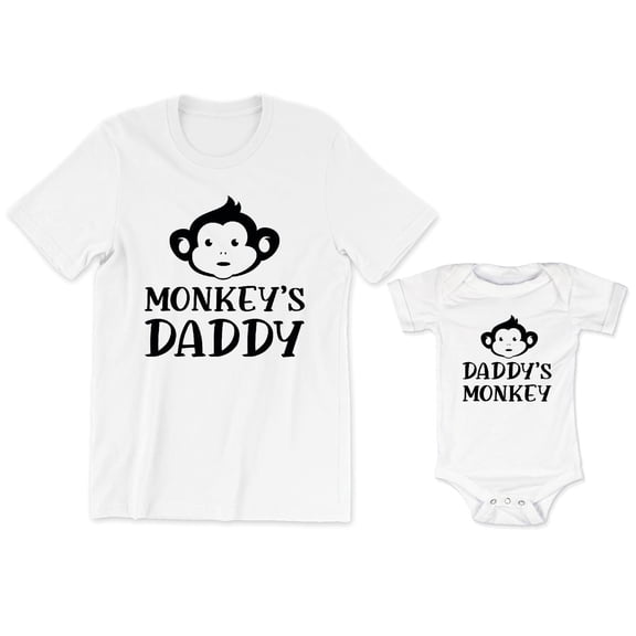 Monkey's Daddy Men's T-Shirt Daddy's Monkey Baby Bodysuit Kids Toddler Shirt