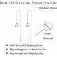 thumbnail image 6 of Solid 925 Sterling Silver Love Heart Chain Dangle Earrings Drops for Women Teens Heart Tassel Dangle Earrings Threader, 6 of 7