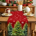 thumbnail image 4 of Red Christmas Cotton Linen Table Runner for Dining Kitchen, Xmas Tree Snowflake Winter Botanical Wedding Outdoor Party Tablerunners Decoration, Dresser Scarf Coffee Tablecloth Runners 13x108 Inches, 4 of 9