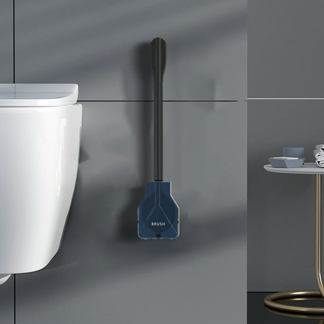 Fiudx Cepillo de Baño de Silicona, Mango Largo Ergonómico, Diseño de Montaje En Pared, Cabezal Flexible Repelente Al Agua, Fácil Instalación, Estética Minimalista, Limpieza Eficiente, Tamaño 43 X 8,5