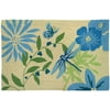 Blue Wildflowers Butterfly and Dragonfly Mat Area Accent Rug
