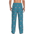 thumbnail image 3 of Uemuo Cartoon Whale Pattern Men's Wide Leg Palazzo Lounge Pants with Pockets Light Weight Loose Comfy Casual Pajama Pants-Medium, 3 of 9