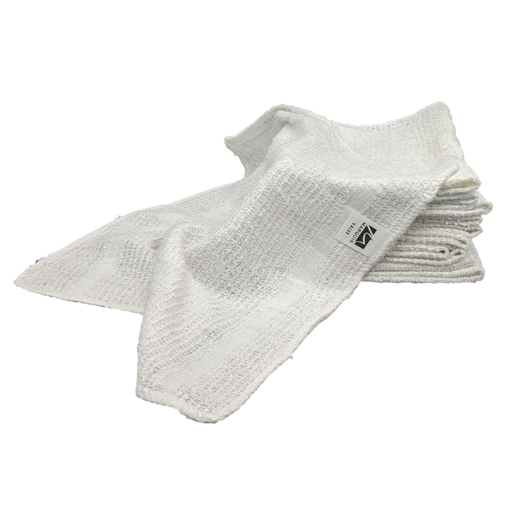 12 Inch x 12 Inch White Cotton Value Washcloths Reusable Lt Weight