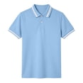 thumbnail image 2 of Polo Shirts for Boys Short Sleeve Boys Blue Button down Shirt School Clothes Teen Boy Shirts Size 11-12 Years, 2 of 5