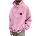 thumbnail image 2 of Aobny Hoodie Men Oversized Pullover Pink Lightweight Tops Football Hooded Golf Hoodie,XXL, 2 of 6