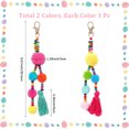thumbnail image 2 of 2Pc Tassel Bag Charm 200mm Colored Polyester Layered Pendant Ball Chains Boho Taseel Charm Hanging Ornaments, 2 of 3