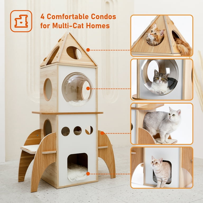 Amazon | PAWZ Road キャットタワー 多頭飼い 大型猫用 スリム