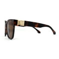 thumbnail image 3 of Womens Metal Jewel Hinge Horn Rim Rectangle Designer Sunglasses Tortoise Brown, 3 of 4
