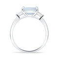 thumbnail image 6 of Emerald Cut Solitaire Trio Ring Created White Opal White Gold 925 Sterling Silver, Size 10, 6 of 7
