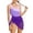 Purple, variant on RTKFRFLM Girls One Piece Swimsuit Trendy Color Block Cut-out One Shoulder Bathing Suit for Big Kids & Teens Pool Wear