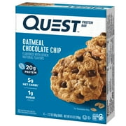 Quest Protein Bar, Oatmeal Chocolate Chip, 20g Protein, Gluten Free, 4 Count