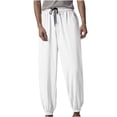 thumbnail image 4 of JTieacloth Mens Cargo Long Pants Men's Casual Jogger Pants Slim Fit Tapered Ankle Sweatpants Lightweight Comfortable Breathable For Daily Wear Outdoor Sports White, 4 of 5
