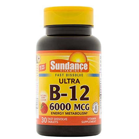 Sundance Vitamin B12 6000 mcg Tablets, 30 Count, 6 Pack