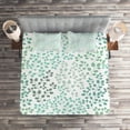 thumbnail image 2 of Ambesonne Nature Quilted Coverlet 3 Pcs, Leaf Braches Pattern, Queen Size, Sage Green Turquoise, 2 of 2