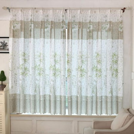 sheer bamboo curtains window bedroom living walmart