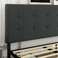 thumbnail image 3 of Einfach King Size Storage Bed Frame with 4 Big Drawers, Square Button Tufted Adjustable Headboard, Dark Grey, 3 of 9