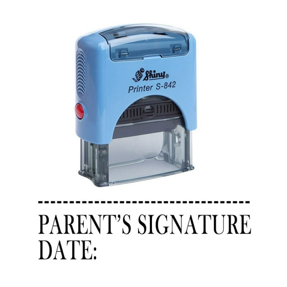 PARENT'S SIGNATURE DATE Shiny Self Inking Rubber Stamp Office Stationary Stamp