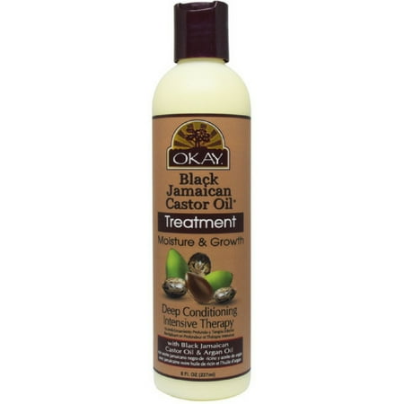 Okay Black Jamaican Castor Oil Moisture & Growth Treatment 8 oz (Pack of 3)