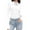 White, variant on Turtleneck Shirt Women Ruffle Ribbed Long Sleeve Mock Neck Tops Slim Fit Lettuce Trim Base Layer
