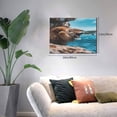 thumbnail image 2 of Balery Ice Blue Coastal Lion Pattern Canvas Decorative Picture – 30x40in Premium Wall Art, Modern Canvas Print for Home Decor（Horizontal）, 2 of 6