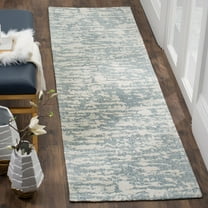 SAFAVIEH Marbella Calla Geometric Runner Rug, Blue/Ivory, 2'3" x 8'