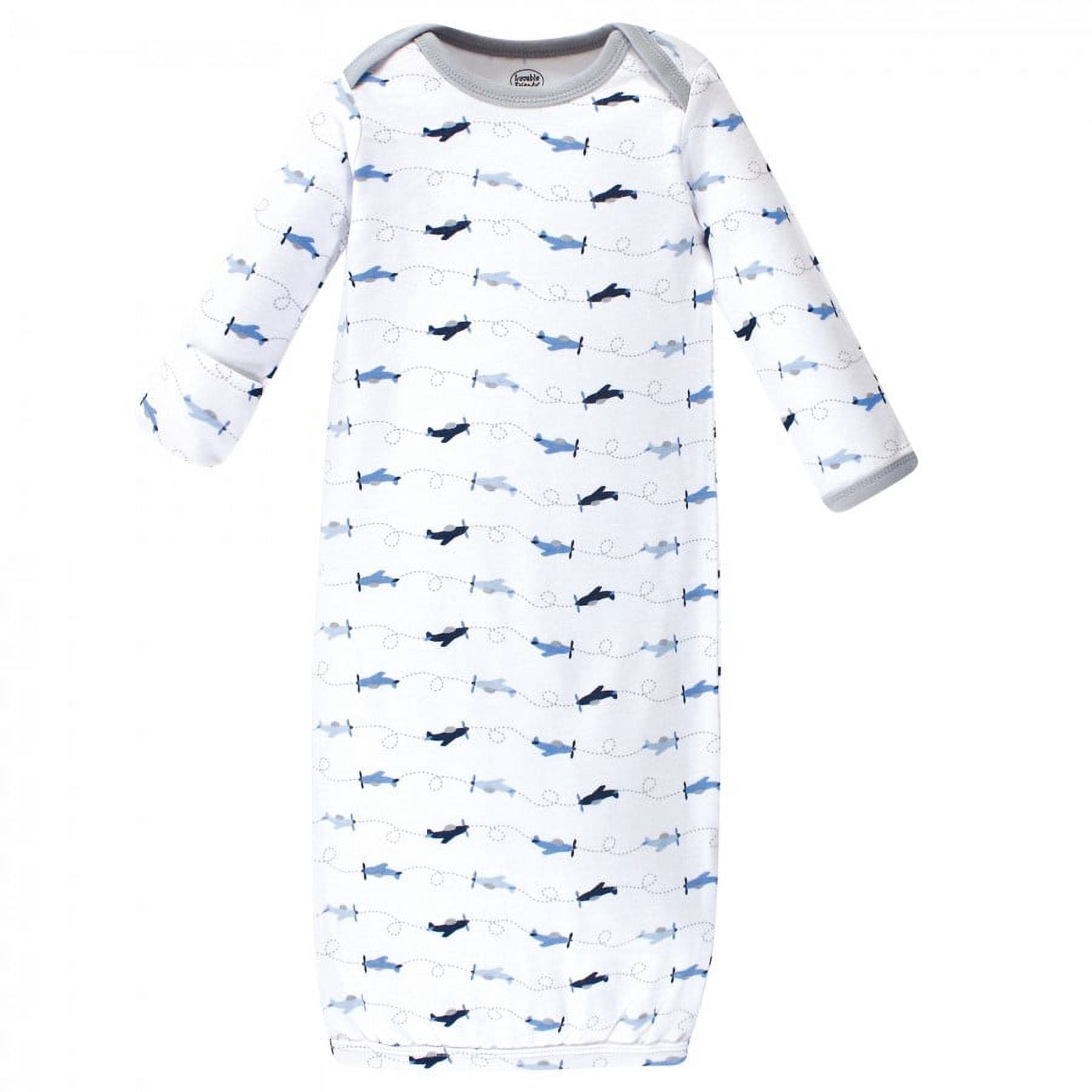Luvable Friends Infant Boy Cotton Gowns, Airplane, Preemie/Newborn