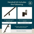 thumbnail image 5 of Modern Aluminum Handrail Grab Bar Kit, Adjustable Steel Brackets Included, Returns to Wall, 9 Foot Handrail, Bronze, 5 of 7