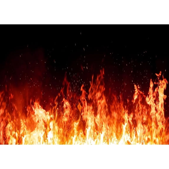 Burning Fire Black Backdrop Roaring Flame Photography Background for Fire Fighter Bonfire Birthday Baby Shower Party Decorations Banner Supplies Photo Booth Props