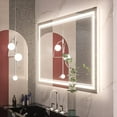 thumbnail image 5 of Keonjinn LED Bathroom Mirror with Frontlit and Backlit 48'' x 30'', Stepless 3 Colors Temperature & Dimmable Modern LED Wall Mount Mirror, Anti-fog Frameless LED Mirror, 5 of 7