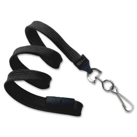 SICURIX Plastic Hook Breakaway Lanyard 12 / Pack - 36" Length - Black - Nylon, Plastic, Steel