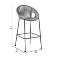 thumbnail image 5 of 30 Inch Indoor Outdoor Bar Stool with Rounded Rope Woven Seat, Gray, 5 of 5